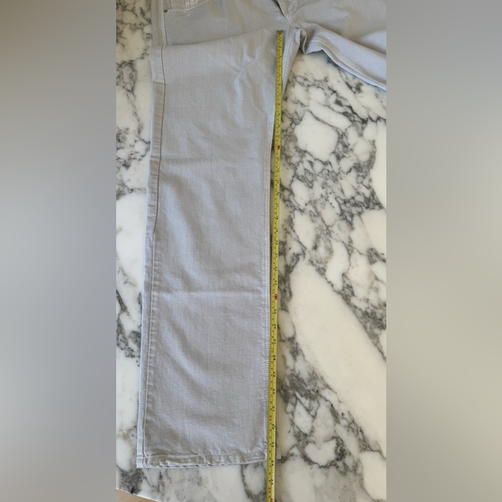 NWT ERMANNO SCERVINO Grey Jeans Cool Leather and Metal brand tag on back IT54 - Picture 5 of 12